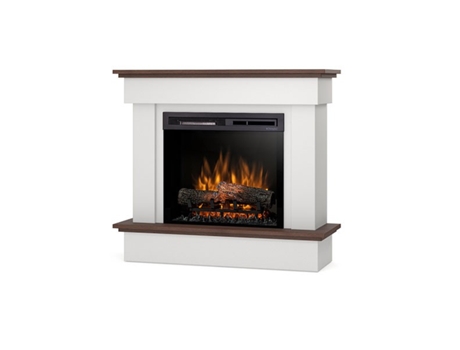 Chimenea LED eléctrica independiente TORMES 23' Blanco mate / Roble 100.5 x 89 x 33.5 OUTINFIRE