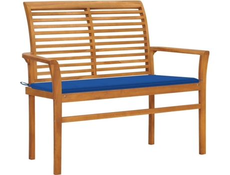 Banco de jardín VIDAXL Azul Teca (112x55x94 cm)