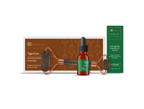 Tiger Eye Harmony And Balancing Facial Roller Mango de metal dorado DR BOTANICALS