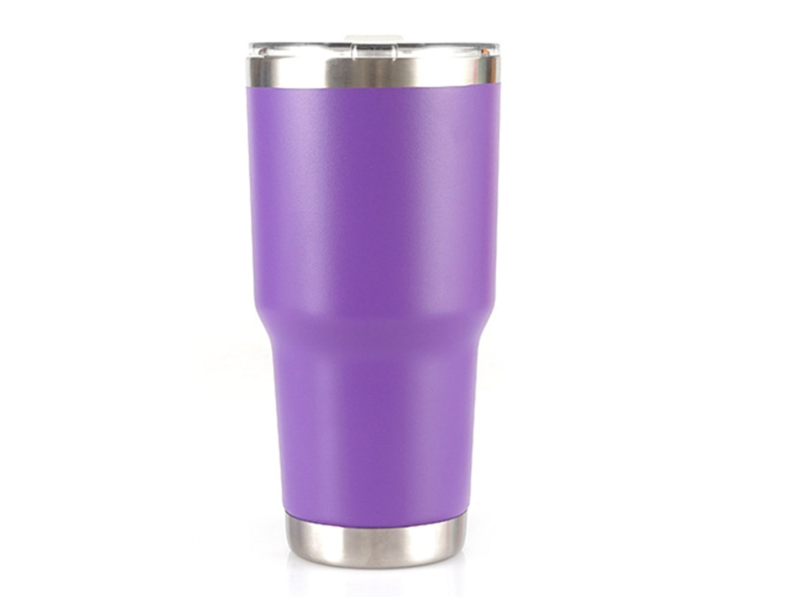 Vaso térmico de acero inoxidable de 30 oz, color morado, botella de vacío de doble capa