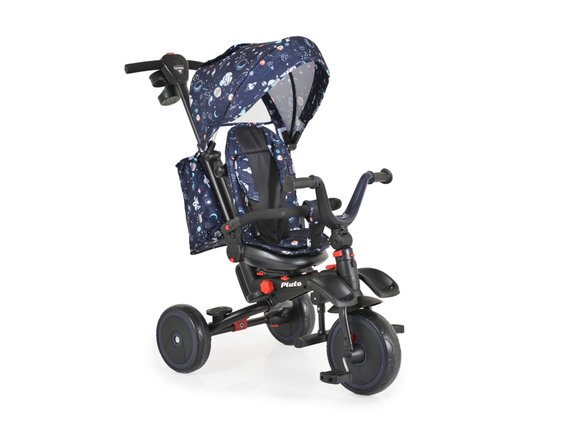 Triciclo Infantil Pluto Con Asiento Giratorio, Capota Y Mango Parental Hasta 25 Kg De Byox - Blue