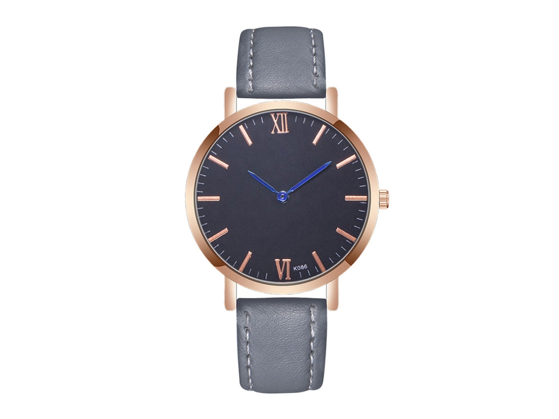 Reloj De Cuarzo Deportivo Con Correa De Cuero Pu Para Mujer Zhoulianfa (gris)