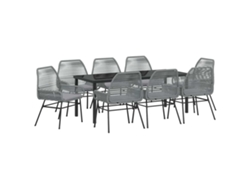 Maison Exclusive - Conjunto De Comedor De Jardín 9 Pcs Gris Ratán Sintético