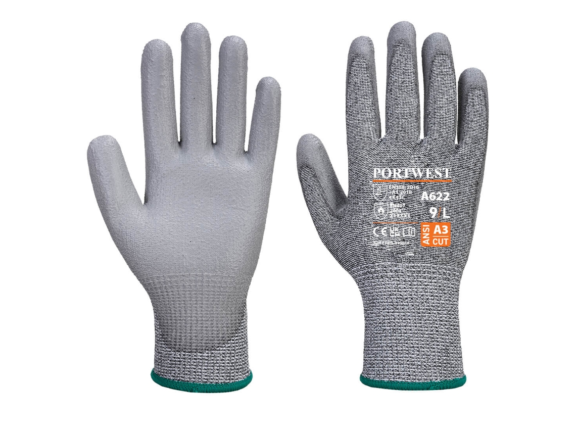Guante Anti-corte Mr Con Palma De Pu - Protección Y Comodidad Gris / Xl