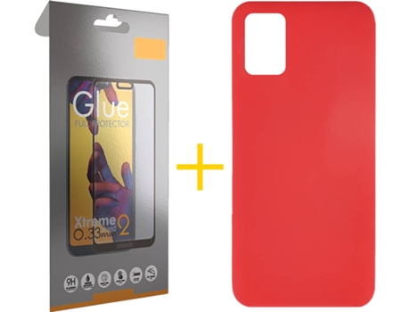 Kit Funda + Protector de Pantalla Samsung Galaxy A51 SKYHE Full Silicona Líquida (Rojo)