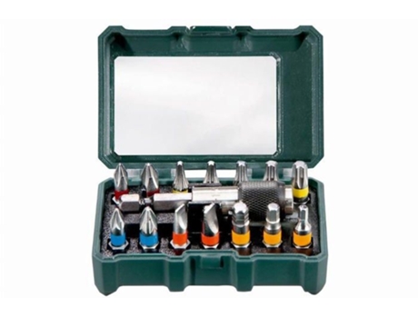 METABO Caja De Accesorios 15 Piezas 14 Puntas S2 L 25 Mm Con Código De Colores Y Adaptador Magnético
