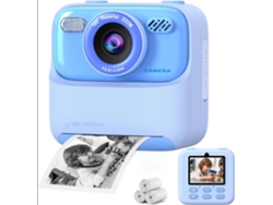 Cámara digital instantánea para niños, pantalla grande de 2,4 pulgadas, lentes duales frontal y trasera de 1080p, CZHHMART (azul)