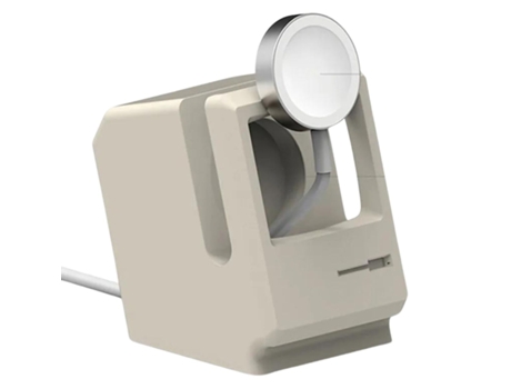 Soporte Base De Silicona Retro Mac Para Apple Watch Series 7 White Charger