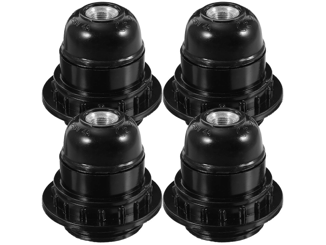 Omni-4pcs Base De Lámpara E27 Reemplazo Soporte De Luz Industrial Material Bakélite Para Hogar Oficina Restaurantes 5.7x5.7x5.5cm Negro