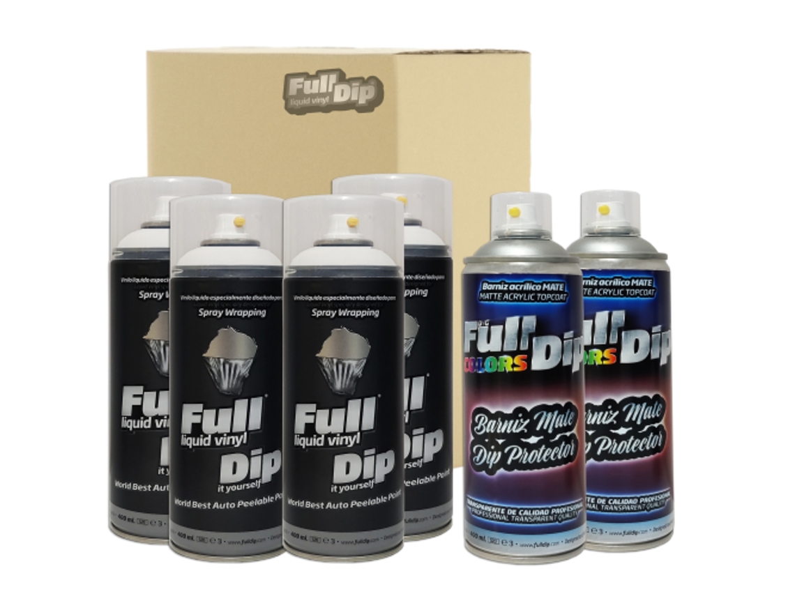 Pack 4 X Spray Full Dip Blanco + 2 X Barniz Mate