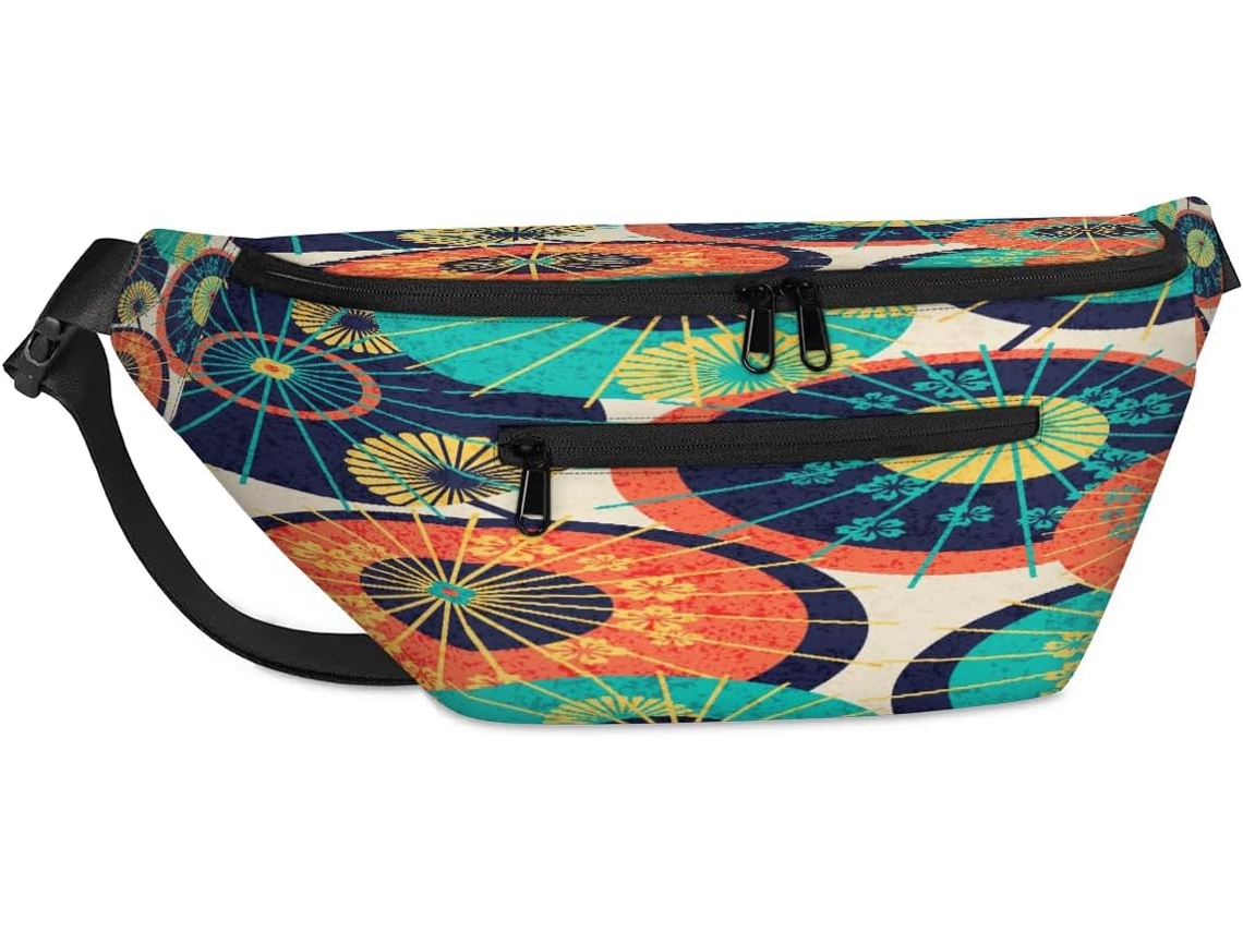 Bolso Bandolera Unisex Tropicallife Estampado Paraguas Japonés Para Hombre Mujer Gran Capacidad Bolso Cruza