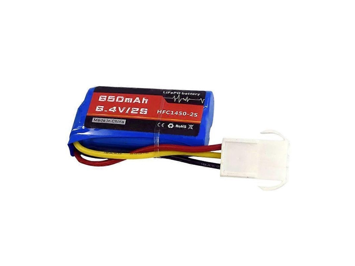 Batería Lifepo4 De 6,4 V 2s 650 Mah 15c Para Coches, Barcos Y Vehículos Rc De Alta Velocidad. Conector Hembra El4.5-3p.