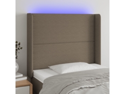 Cabecero Con Led De Tela Gris Taupe 103x16x118/128 Cm