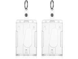 Paquete De 2 Estuches Para Tarjetas De Identificación Con Llavero