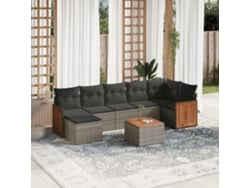 Conjunto de sofás de jardín de 8 piezas DKD Home Decor con cojines de mimbre gris
