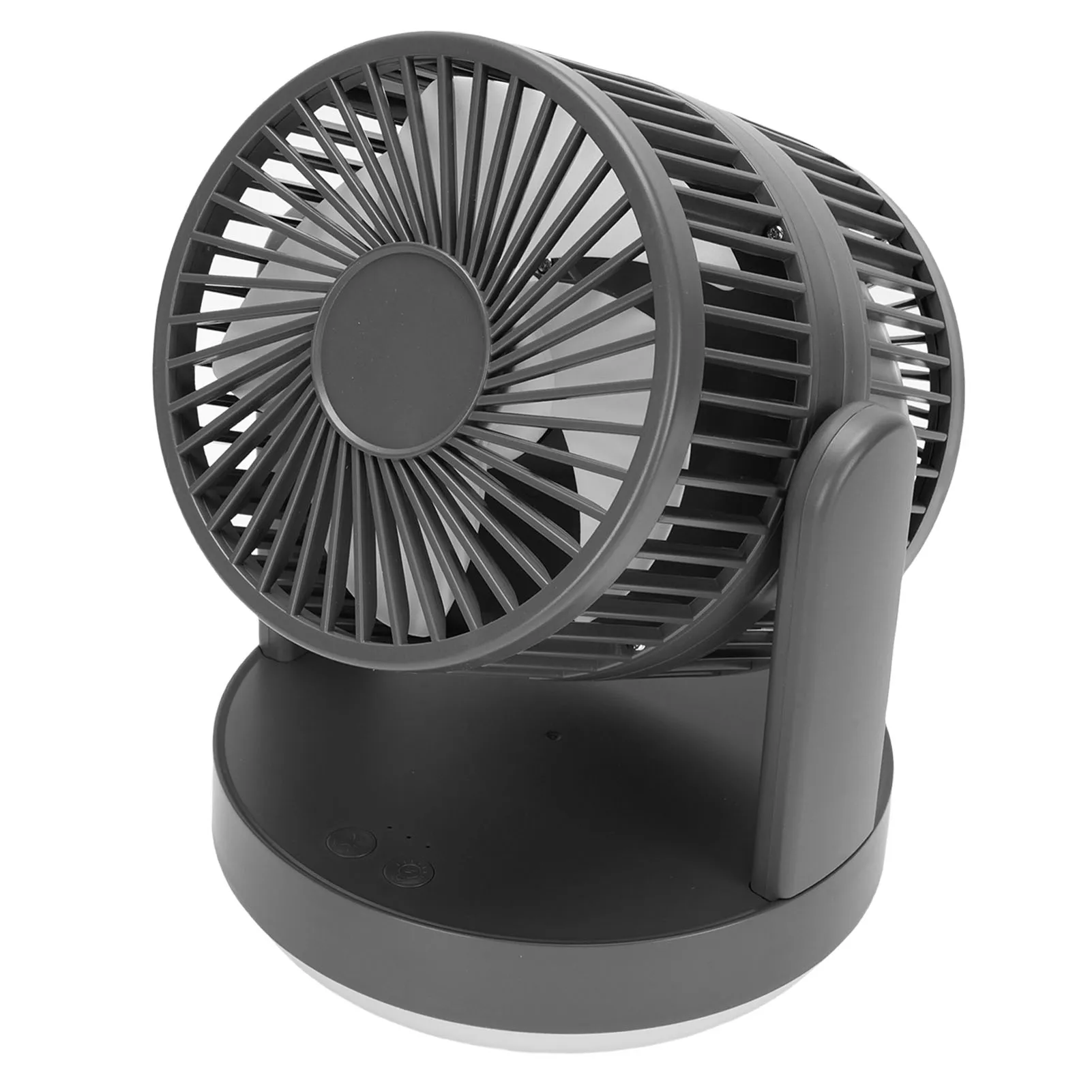 Ventilador De Escritorio Recargable De Tres Velocidades (negro) Con Luz Nocturna Y Circulador De Aire Oscilante.