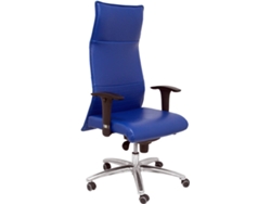 Silla de Escritorio Ejecutiva PYC Albacete XL Azul con ruedas de parqué (Brazos ajustables - Piel Sintética)