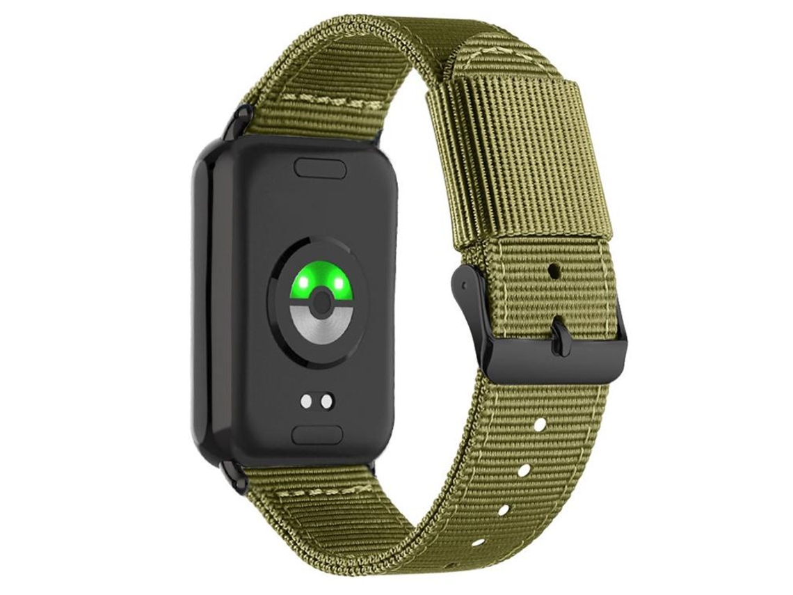 Bracelete Para Redmi Watch 6 / 5 / 4 - Nylon Trançado - Fivela De Pino Preta Verde Militar