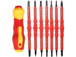 Conjunto De Destornilladores Aislados 500v 14 En 1 Herramientas De Reparación Acero Cromo Vanadio Para Electricistas