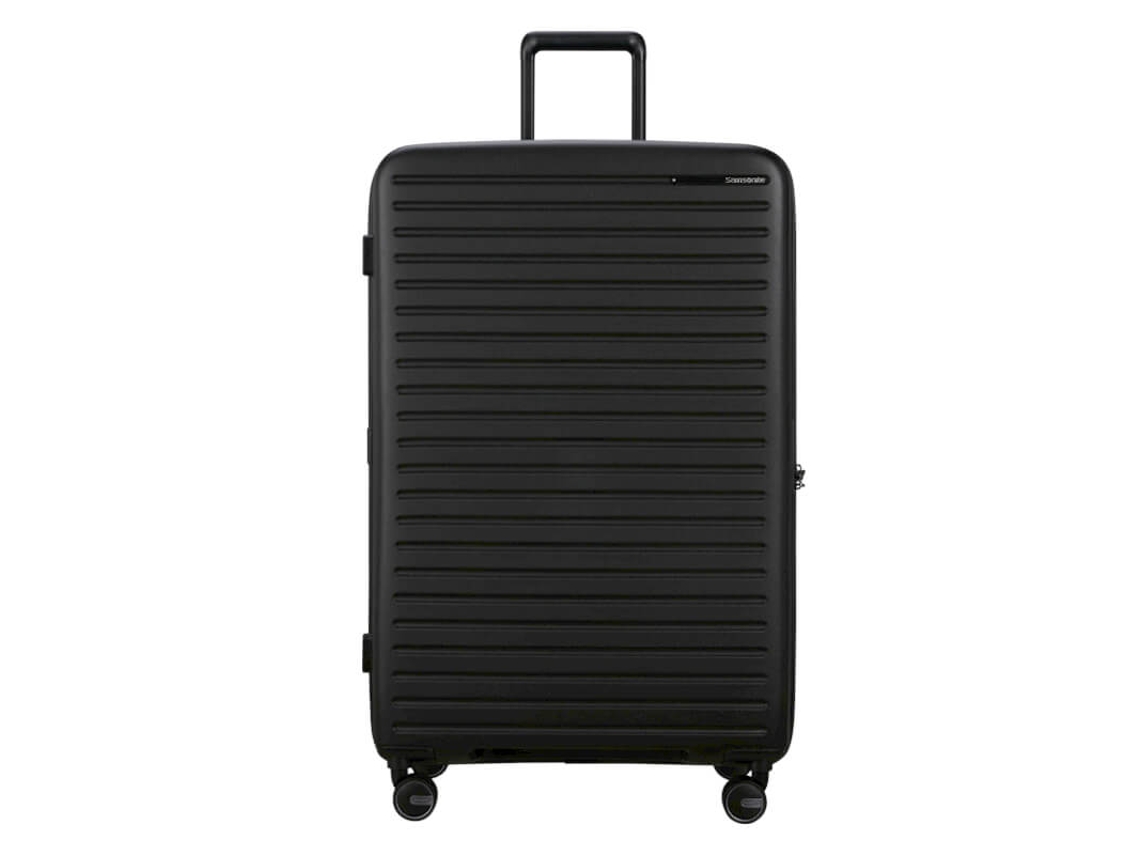 Maleta de viaje gigante Samsonite de 81 cm y 4 ruedas, color negro, reempacada y con ruedas.