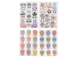 Ats-4pcs Tatuajes Temporales De Calabaza Para Halloween, Calaveras Con Estampado Dorado, Impermeables Y Divertidos Para Niños Y Adultos