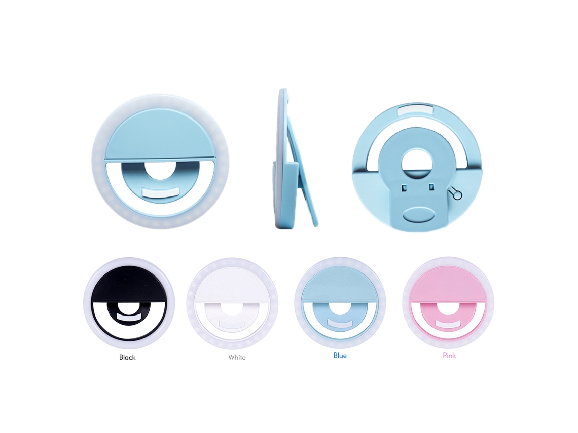 Luz Suplementaria Para Móvil, Luz Para Selfies Ajustable Con Batería De Litio Recargable Integrada, Color Rosa