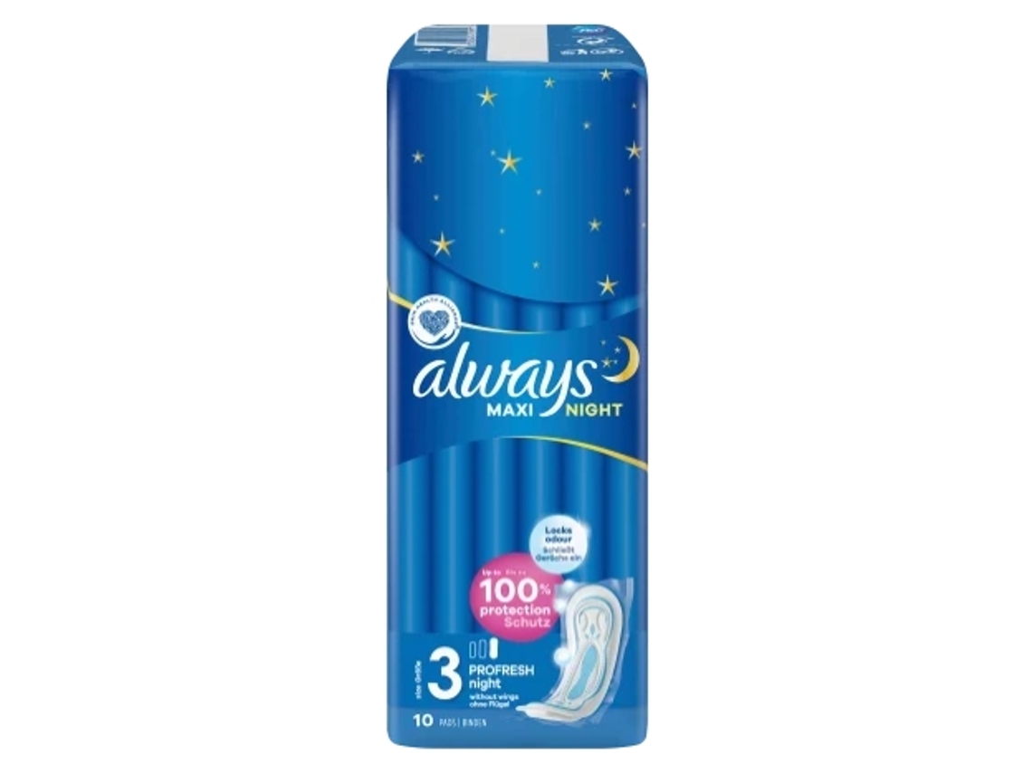 Kit de 10 Toallas Sanitarias Nocturnas Sempre Maxi, Máxima Absorción para Comodidad y Protección Nocturna.