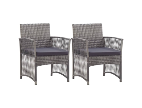 MAISON EXCLUSIVE - Sillones de jardín con cojines 2 uds ratán sintético antracita