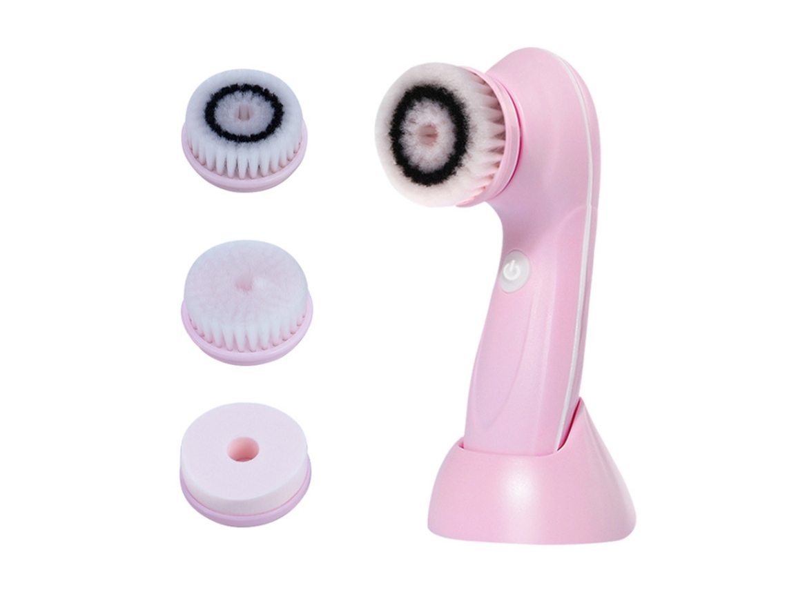 Dispositivo de belleza electrónico 3 en 1, recargable por USB, para limpieza facial (rosa)
