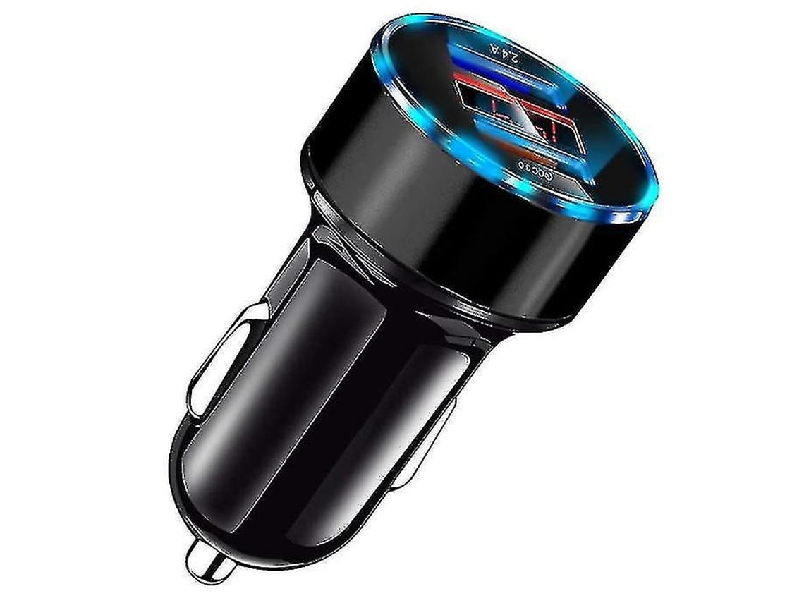 Cargador Carro Rápido Porta Usb Dispositivos YEMAESRE Negro