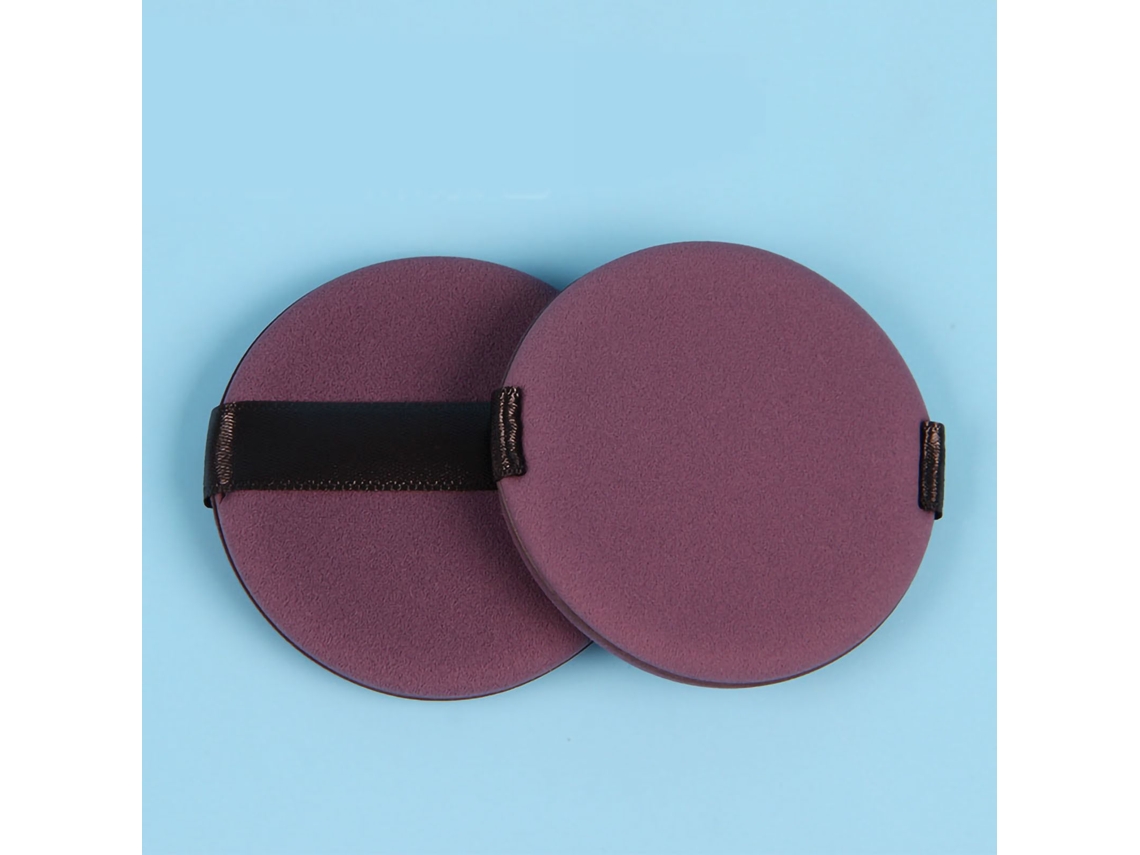 Powder Puff Facial Soft Doble Lado Colchón Puff Esponja De Maquillaje Morado Oscuro Redondo Vante