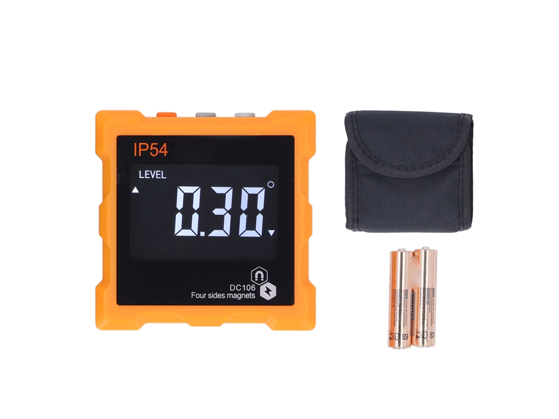 Inclinómetro Digital Ip54 Con Pantalla Lcd, 4 Lados Magnéticos, 1300 Mah, 360°, 4x90°