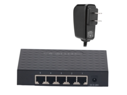Switch De Rede Gigabit 5 Portas 10/100/1000mbps Ethernet Smart Rj45 Preto Para Casa E Escritório Pequeno
