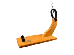 Jamonero de Madera Klack, Soporte para Muslo y Paletilla de Jamón Serrano e Ibérico con Asas Metálicas, Fácil Montaje, 24 x 40 x 16,5 cm