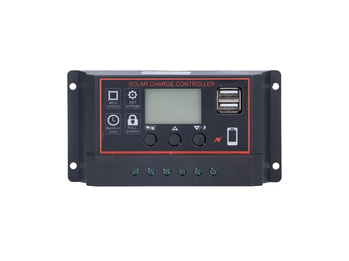 Controlador De Carga Solar Inteligente De 12v/24v 30a Con Pantalla Lcd Y Usb.