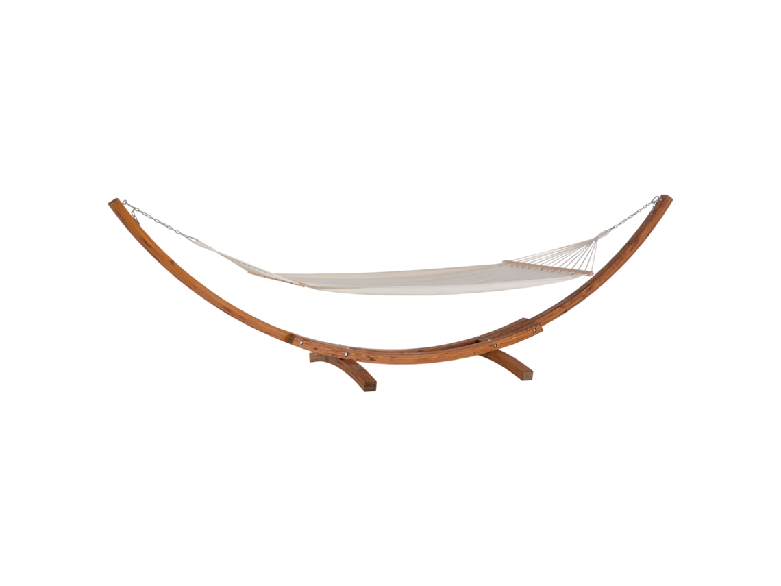 Hamaca de exterior BELIANI Treviso de Madera de alerce Blanco 415x124x122