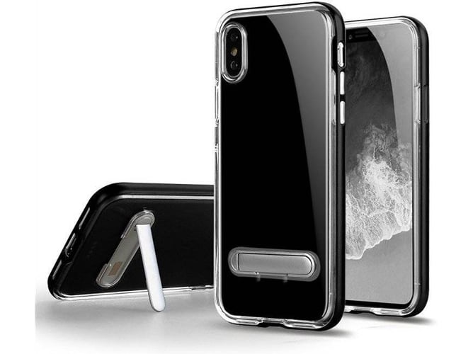 Funda iPhone XR Spigen Crystal Hybrid Negro