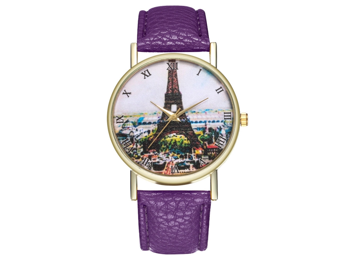 Reloj De Pulsera Zhoulianfa Para Mujer, Correa De Pu, Cuarzo Para Estudiantes, Rosa Y Morado.