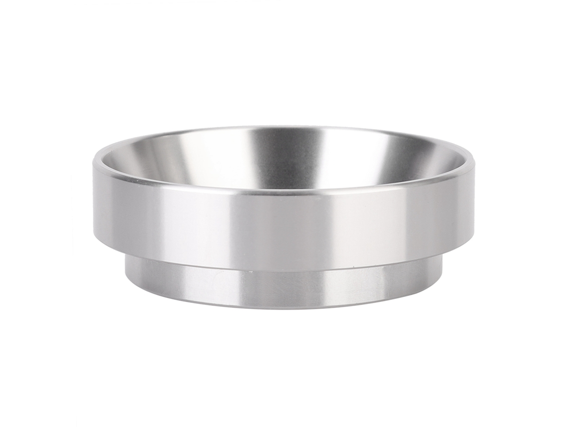 Anillo dosificador magnético universal de aluminio plateado de 58 mm para cafetera