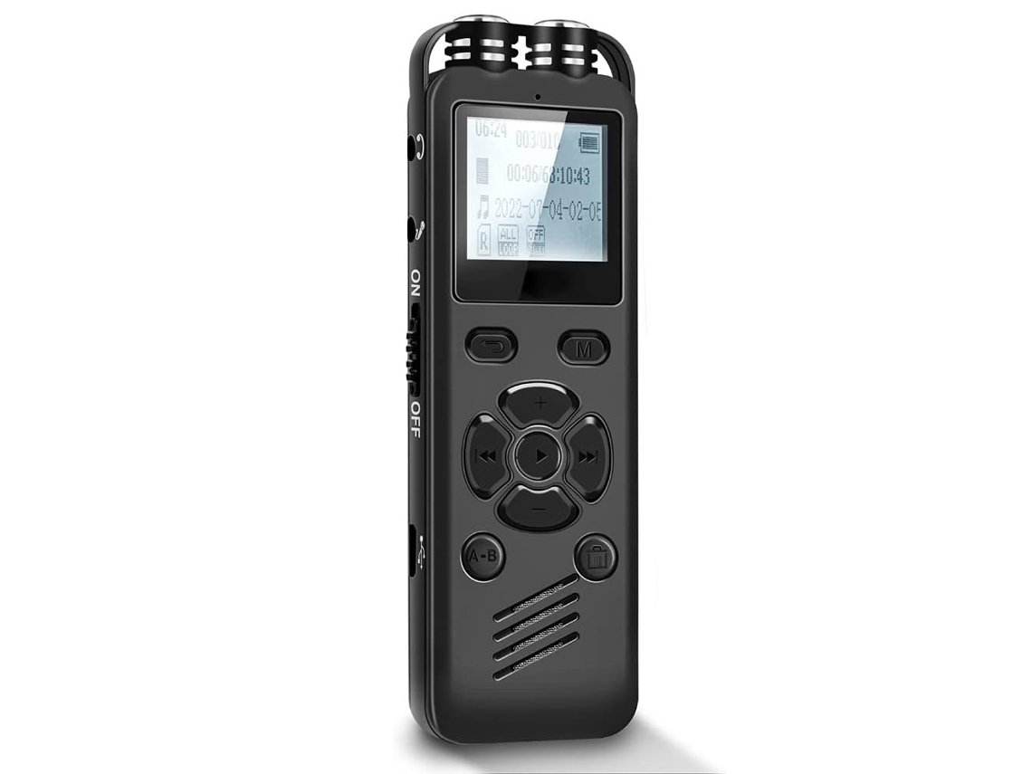 Grabadora de Voz Activada por Voz de 32Gb para Conferencias Reuniones Entrevistas Mp3 Portátil con Función Ab y Velocidad Variable YEMAESRE