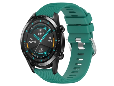 Correa de reloj inteligente para Huawei GT2 46 mm 22 mm Correa de reloj de silicona suave de color sólido (verde)