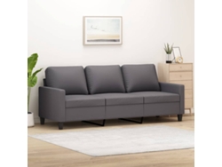 Sofá De 3 Plazas | Sofá De Salón | Sofá De Descanso De Cuero Sintético Gris 180 Cm Wsd266891