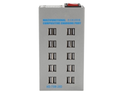 Concentrador Usb Con Fuente De Alimentación, Acero Inoxidable, Multifuncional, 20 Puertos, Divisor, Carga Inteligente, Adaptador De Corriente.