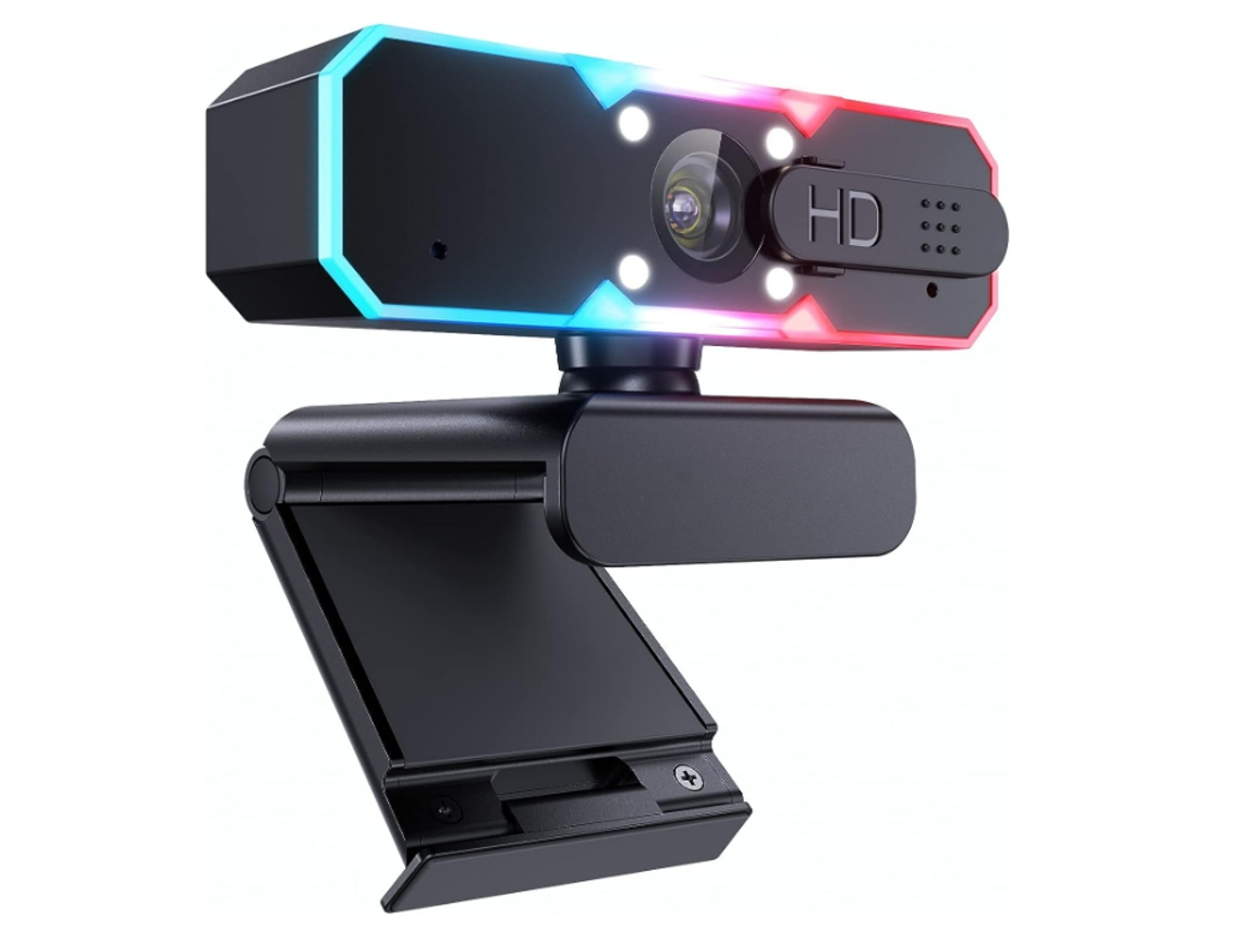 Cámara Web Para Juegos, 1080p 60fps, Transmisión Usb, Luz Ajustable, Enfoque Automático, Cubierta De Privacidad Y Micrófonos Duales Con Canc
