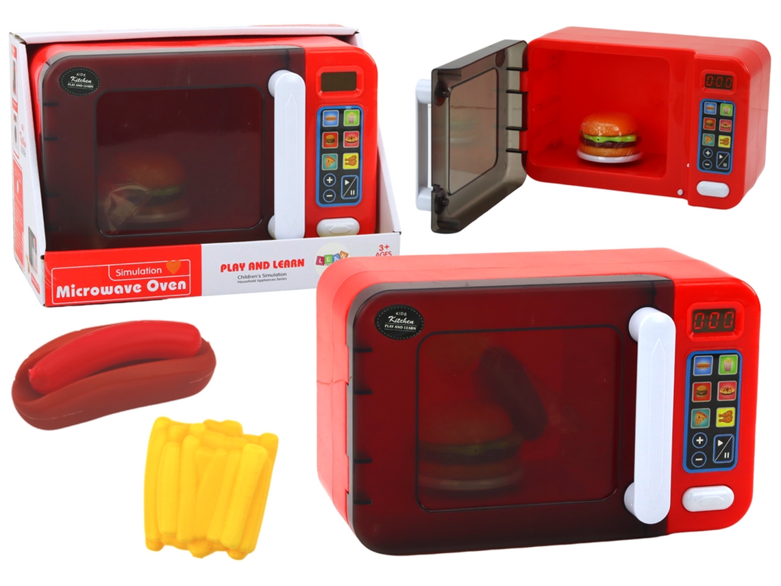 Horno de microondas de juguete Microondas Rojo Accesorios B.active