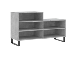 Maison Exclusive - Mueble Zapatero Madera Contrachapada Gris Hormigón 102x36x60 Cm