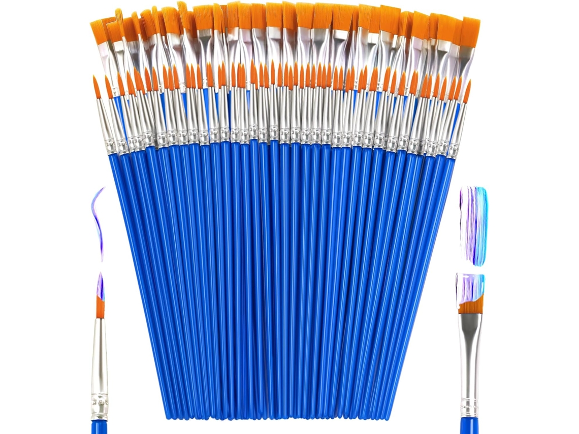 Pinceles Pequeños De Nailon Para Acuarela Acrílica (110 Unidades) Digitallab