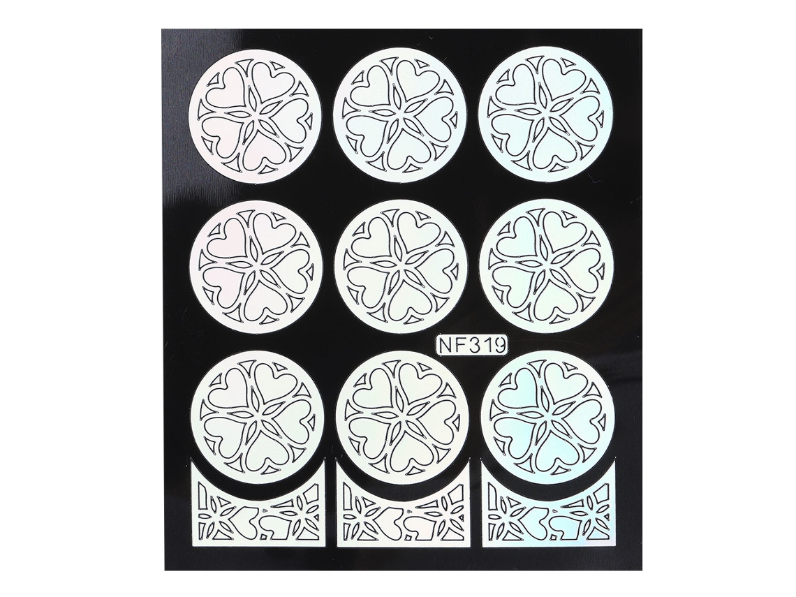 Rebe-sticker Nail Art Diseño Floral Calcomanía Plantilla Manicura Agujero Nf319