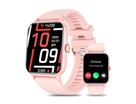Smartwatch CHRONUS Qs13 Mujeres Reloj Fitness Tracker Call/Atención Con Spo2 para Android Ios Rosa