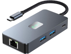 Hub Usb-c 6 En 1, 3.2 Tipos: Gigabit + Usb (10 Gbps) + 4k/60 Hz Hd + Pd100w